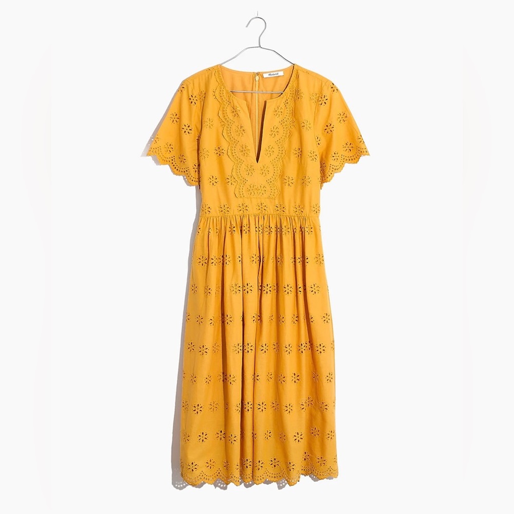 EUC Madewell Scalloped Eyelet Midi Dress (Size 14 - Orig $150)